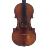 German violin by Neuner & Hornsteiner, stamped N & H below the button, 14 1/4", 36.20cm