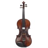 Late 19th century violin labelled Copy of Joseph Guarnerius..., 14 1/8", 35.90cm