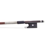 French nickel mounted violin bow from the School of Jean-Joseph Martin, unstamped, the stick