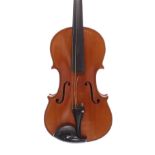 Violin labelled made for Hart & Sons, 28, Wardour Street, London 1900, 14 1/8", 35.90cm (at