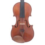 Fine French violin by and labelled Sebastien Vuillaume á Paris, 27, Boulevard Bonne-Nouvello, the