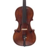 Interesting 19th violin of slightly primitive form, 14 1/8", 35.90cm