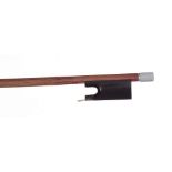 Interesting silver mounted violin bow bearing the Hill no. 24 on the stick under the frog, 55gm (