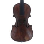 Interesting 7/8 size violin, possibly Italian, after and labelled Gaspare da Salo..., the one-
