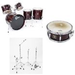 Gretsch Catalina Maple six piece drum kit, comprising 22" kick drum, 16" floor tom, 14" floor tom,