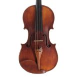 Interesting French violin, School of Francois Piqué, circa 1900, unlabelled, the one piece back of