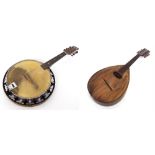 GH & S Melody Major banjo mandolin; together with a pear shaped mandolin (2)