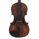 Late 19th century violin of The Caussin School labelled Copie de Franciscus Gobetti..., 14 3/16",