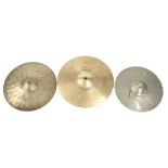 Paiste Signature 14" Full Crash cymbal; together with a Zildjian Constantinople 13" cymbal and a