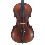 German violin labelled Lucien Schmitt, Luthier a Grenoble, 1912, 14 1/8", 35.90cm