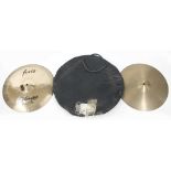 Super Zyon 18" cymbal; together with a Stagg 18" Crash Rock Brilliant cymbal and a Sabian Pro 10"