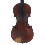 19th century violin branded J. Pinel, A Chaumont, 1873 to the inner back, 14 1/16", 35.70cm