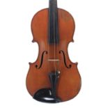 Good English violin by and labelled W.S. Day, Plymouth, Faciebat. Anno.1926, the one piece back of