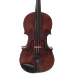 Interesting mid 19th century violin, possibly French, 14 1/4", 36.20cm