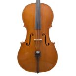 Contemporary English violoncello by and labelled Andrew Brown, Cremona 1981, the two piece back of