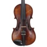 Early 20th century German violin labelled Gaspar da Salo..., 14 1/8", 35.90cm, bow, case