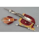 Set of Uilleann pipes by Denis Crowley, Cork, circa 1960, all tubes of rosewood with ivory and
