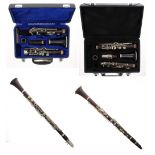 Boosey & Co clarinet in A, Clinton-Boehm system; also three other clarinets in need of some