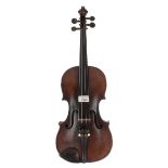 Late 19th century French violin labelled Copie de Giovanni Grancino..., 14", 35.60cm