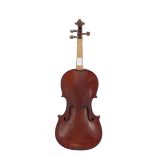 German three-quarter size violin labelled Mathias Albani in Bulsani, Thiroly anno 1904, 13", 33cm