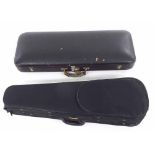 Oblong Jaeger double violin case and a single violin case (2)