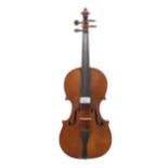 Early 20th century violin labelled Albani fils de Mathias..., 14 1/8", 35.90cm, case *This violin is
