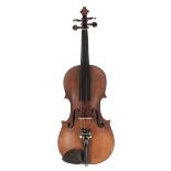 19th century German violin bearing the retail label of Emil Hjorth & Soner, Kobenhavn 1907, 14 3/