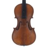 19th century Maggini copy violin and labelled, 14 1/2", 36.80cm