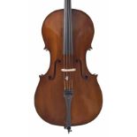 Contemporary English violoncello by and labelled made by Timothy J. Littlar of Gallery Strings,