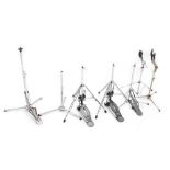 Two Hayman Speed-o-matic hi-hat stands; together with a small assortment of snare stands and