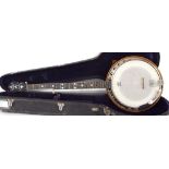 Slingerland Maybell style B five string banjo, with 10.5" skin and 26.5" scale, hard case