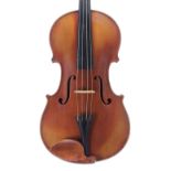 Good French Mirecourt viola attributed to the Derazey School, the one piece back of fine curl with