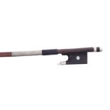 Good French silver mounted violin bow by and faintly stamped Jean-Joseph Martin, circa 1870 (for