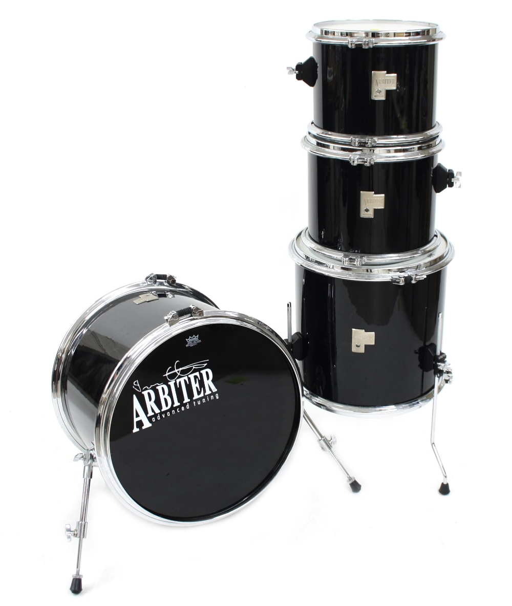 Arbiter Advanced Tuning five piece drum kit, piano black finish, comprising 20" kick drum, 16" - Image 2 of 3