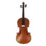 Lowendahl violin labelled Manufactured in Dresden, Imitation of Joseph Guarnerius, 14 1/8", 35.90cm