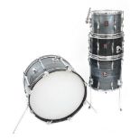 1970s Premier four piece drum kit, grey shimmer finish, comprising 22" kick drum, 14" floor tom, 14"