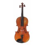 German violin in need of restoration and labelled Fritz Arnold Bruckner, Markneukirchen-