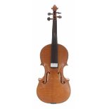 English violin by and labelled Bernard McClusky, East Bridgford, Nottingham, 1978, no. 1, 14", 35.