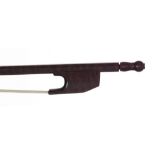 Good contemporary English baroque bow by and stamped Roger Doe, with octagonal and fluted stick,