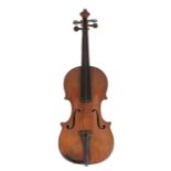 English violin labelled James Aspinall, Violin.Maker & Repairer, Bolsterstone, Sheffield, no. 2,