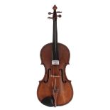 Eccentric double purfled violin, 14 1/16", 35.70cm