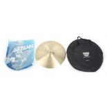 Sabian Paragon 20" crash cymbal, within a Sabian gig bag