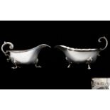 Art Deco Period Silver Sauce Boat Raised