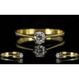 18ct Gold and Platinum Single Stone Diam