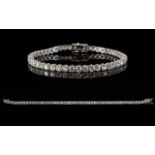 18ct White Gold Diamond Tennis Bracelet,