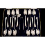 1920's Boxed - Delux Set of 12 Silver Te