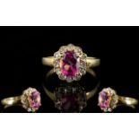 18ct Gold Diamond Dress Ring Set with ce