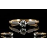 18ct Gold and Platinum Single Stone Diam