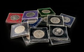 A Collection Of Twelve Mixed Commemorative Crowns To include 1972 Isle Of Man,