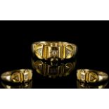 Antique Period - Attractive 18ct Gold Diamond Set Dress Ring, Full Hallmark for Birmingham 1918,